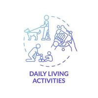 Daily living activities concept icon vector