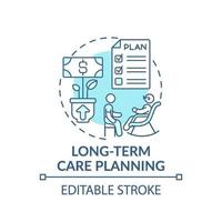 Long-term care planning concept icon vector