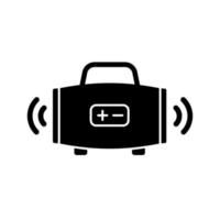 Wireless loudspeaker black glyph icon vector