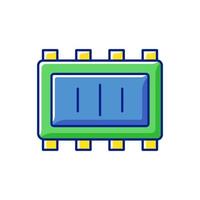 icono de color rgb de piezas de microchip inteligente vector