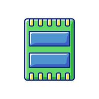 Computer port RGB color icon vector