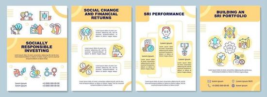 plantilla de folleto de inversión socialmente responsable vector