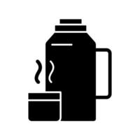 Vacuum flask black glyph icon vector