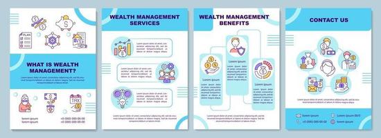 What is wealth management brochure template vector