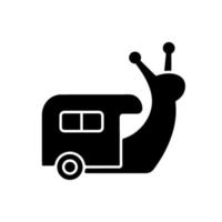 Slow travel black glyph icon vector