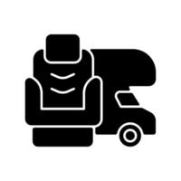 RV furniture black glyph icon vector