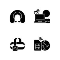 Nomadic lifestyle black glyph icons set on white space vector