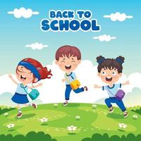 Back To School Concept With Funny Children vector