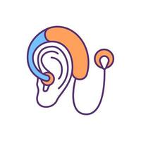 Cochlear implant RGB color icon vector