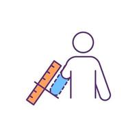 Residual limb length measurement RGB color icon vector