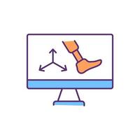 Prosthesis design RGB color icon vector