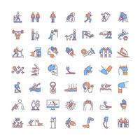 Artificial limbs RGB color icons set vector