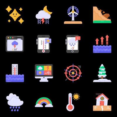 Meteorology and Weather Forecast icons