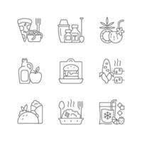 Pickup and delivery option linear icons set vector