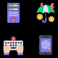 Malware and Hacking icons vector