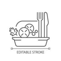 Takeaway salads linear icon vector