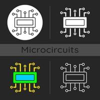 Microcontroller dark theme icon vector