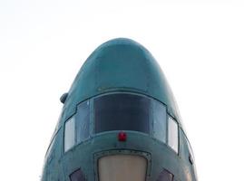 Cockpit of an old airplane close up photo