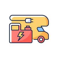 RV power generators RGB color icon vector