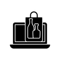 Online drinks ordering black glyph icon vector