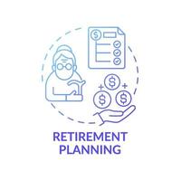 Retirement planning concept icon vector