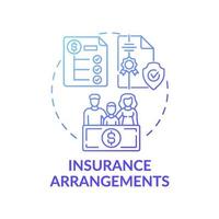 Insurance arrangements concept icon vector