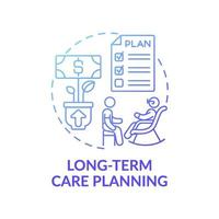 icono del concepto de planificación de cuidados a largo plazo vector