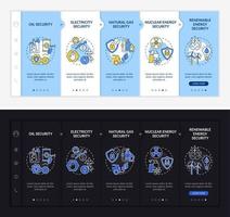 Energy secure types onboarding vector template