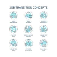 Job transition concept icons set vector