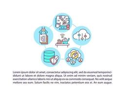 ICT for participation in civic society concept line icons with text vector