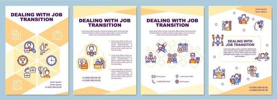 Dealing with job transition brochure template vector