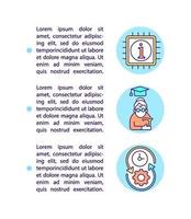 ICT for lifelong learning concept line icons with text vector