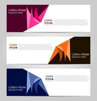 Business Set 3 vector abstract banner design template