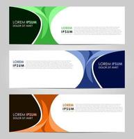 Business Set 3 vector abstract banner design template