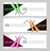 Business Set 3 vector abstract banner design template