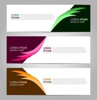 Business Set 3 vector abstract banner design template