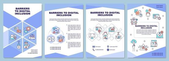 Barriers to digital inclusion brochure template vector