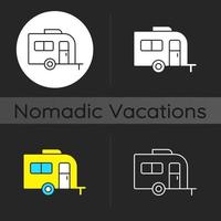 Caravan dark theme icon vector