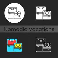 Packing cubes dark theme icon vector
