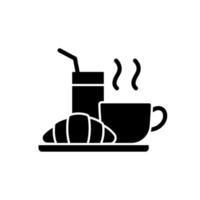 Breakfast black glyph icon vector