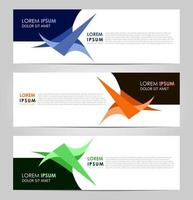 Business Set 3 vector abstract banner design template