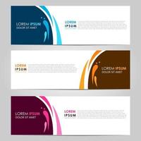 Business Set 3 vector abstract banner design template