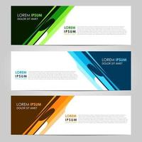Business Set 3 vector abstract banner design template