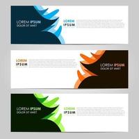 Business Set 3 vector abstract banner design template