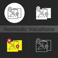 Nomadic tour dark theme icon vector