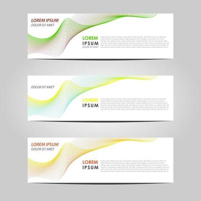 Business Set 3 vector abstract banner design template