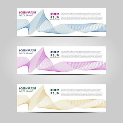 Business Set 3 vector abstract banner design template
