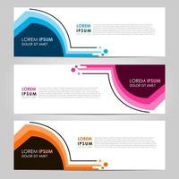 Business Set 3 vector abstract banner design template