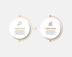 Minimal Business Infographics template Timeline with 2 steps options and marketing icons vector