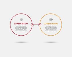 Minimal Business Infographics template Timeline with 2 steps options and marketing icons vector
